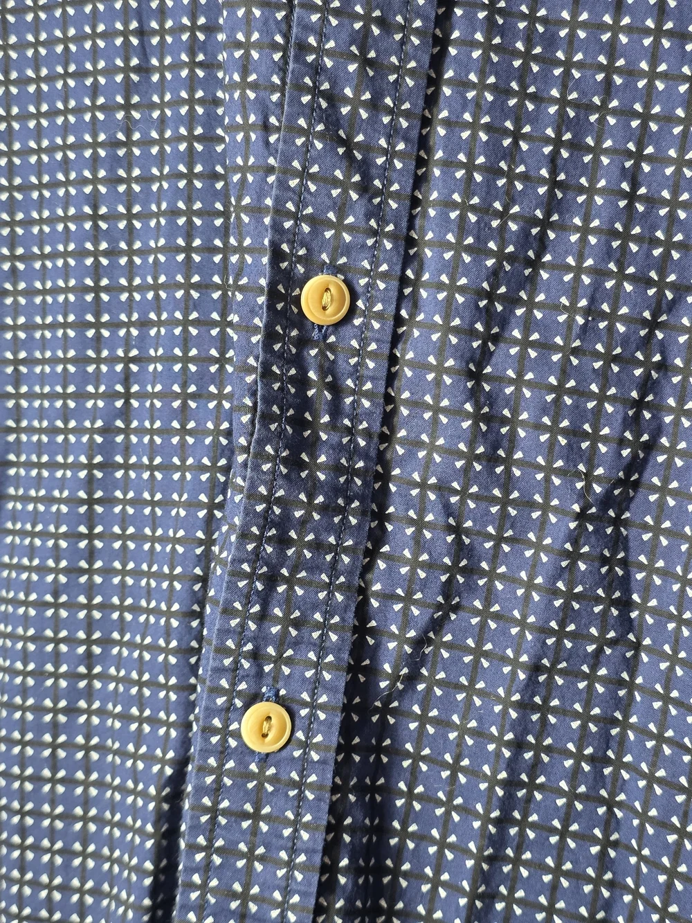 Banana Republic Blue Microcheck Short-Sleeve Button-Down Shirt XXL Casual